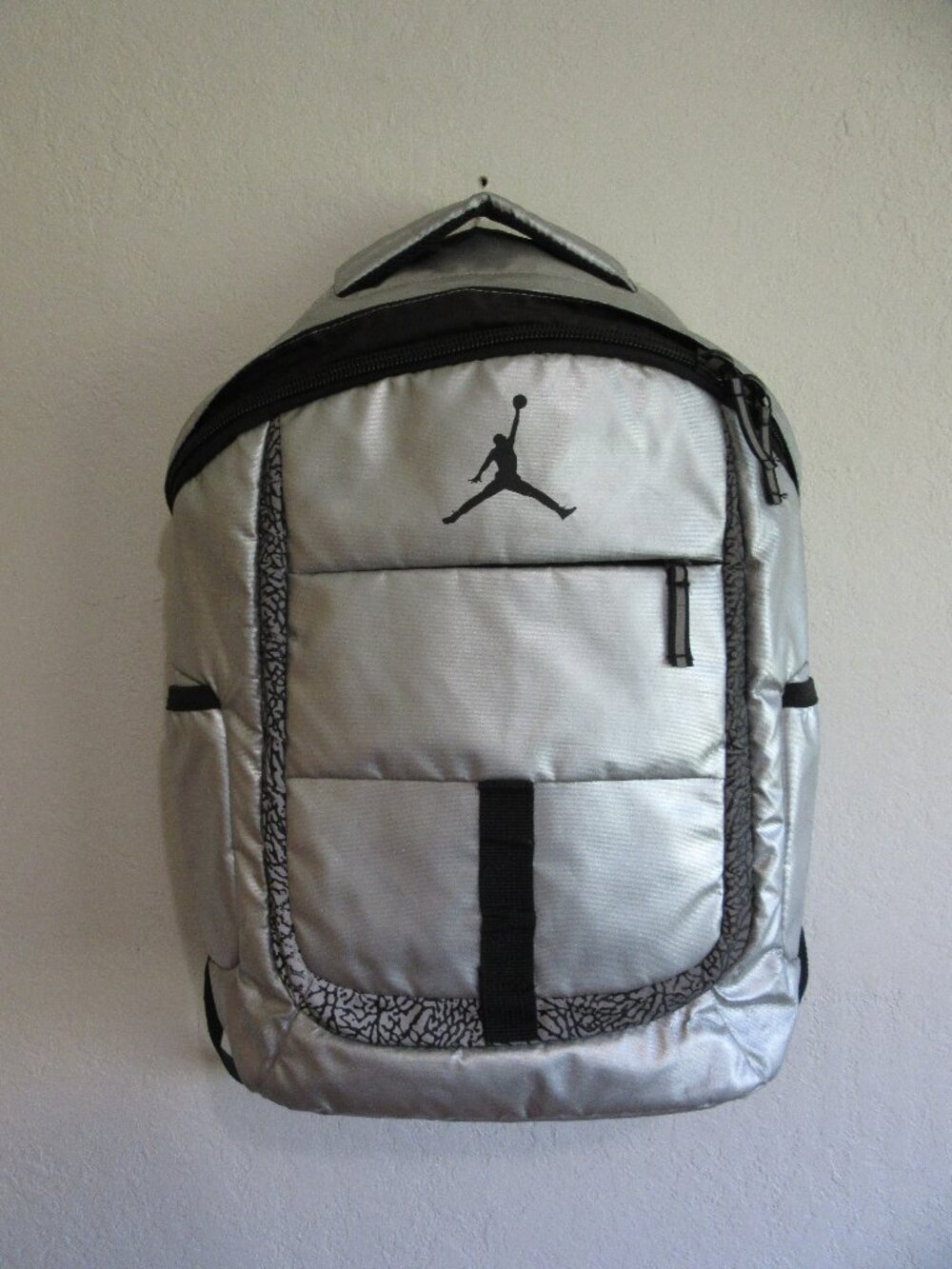 NIKE Silver & Black Backpack